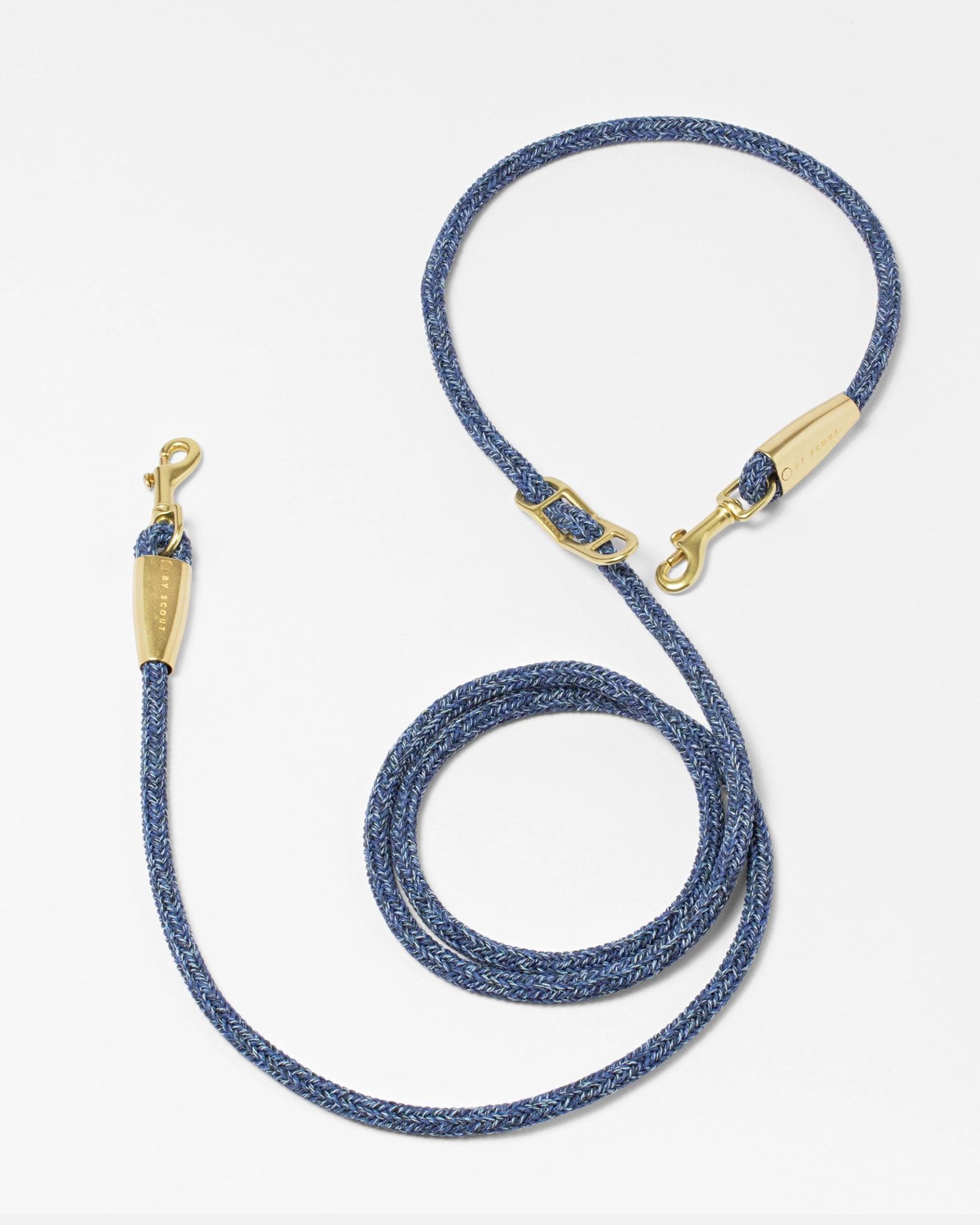 Every Adjustable Dog Rope Leash- Blue