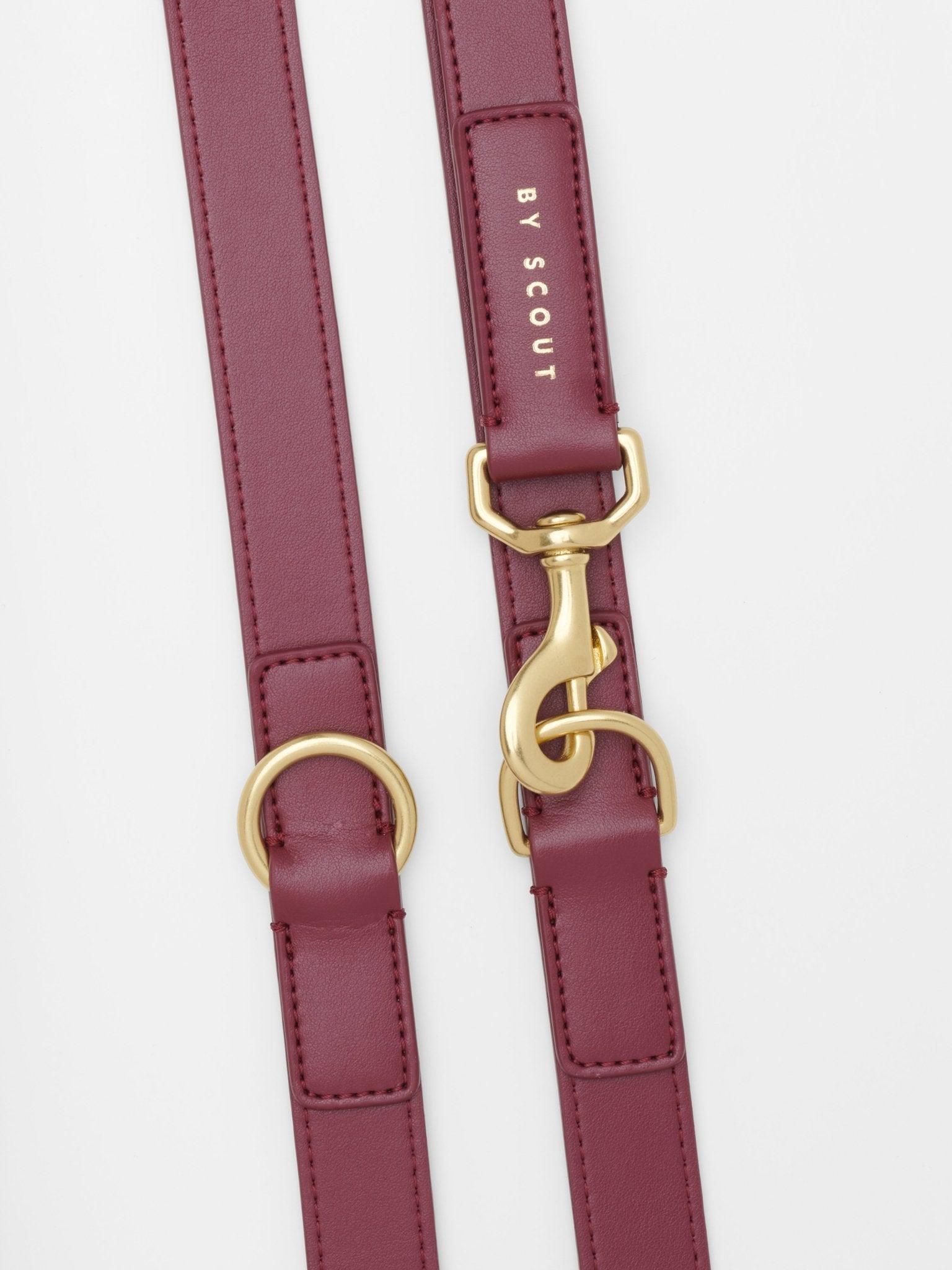 Mela Caspita Adjustable Dog Leash - Burgundy - By Scout