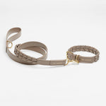 Mela Caspita Dog Collar and Leash set - Taupe - By Scout