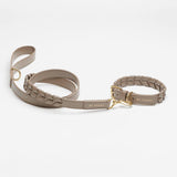 Mela Caspita Dog Collar and Leash set - Taupe - By Scout