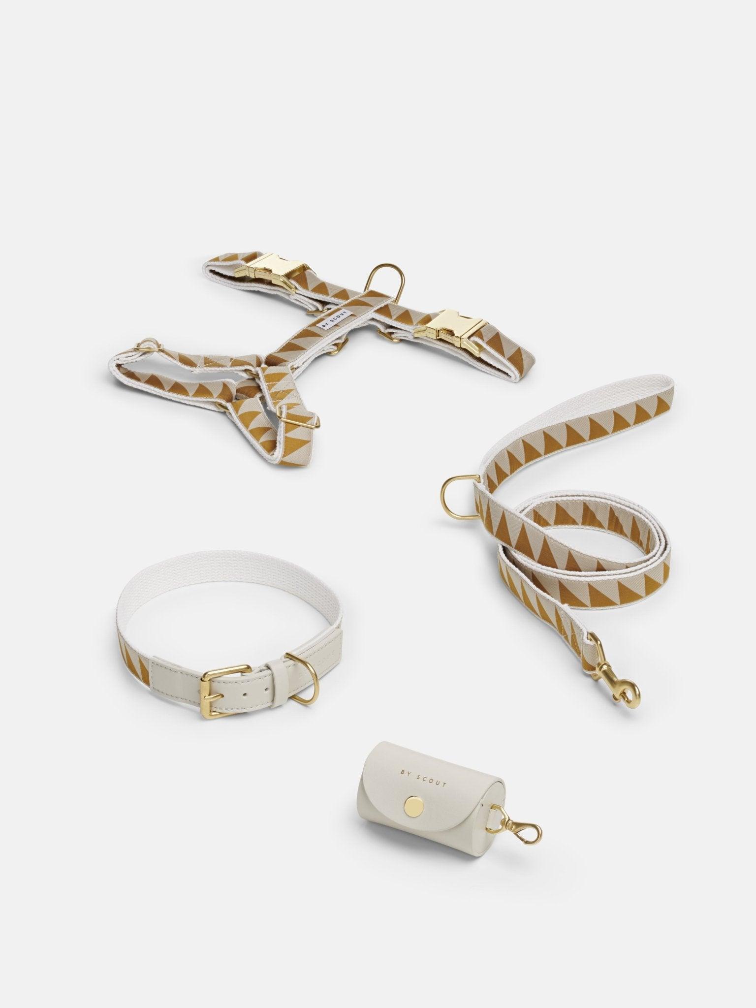 Nice Grill Dog Collar, Harness and Adjustable Leash - Caramel - By Scout