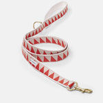 Nice Grill Dog Leash, with solid brass hardware clasps and D-ring - Red - By Scout