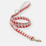 Nice Grill Dog Leash, with solid brass hardware clasps and D-ring - Red - By Scout
