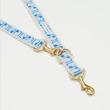 Trove Adjustable Dog Leash  brass hardware clasps attached to D-ring for length adjustment - Blue - By Scout