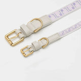 Trove Dog Collar in lilac and pink, close-up
