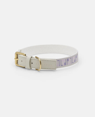 Trove Dog Collar in lilac and pink with a leather-like strap