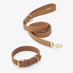 Mela Basic Dog Collar and Leash Set - Cognac - By Scout