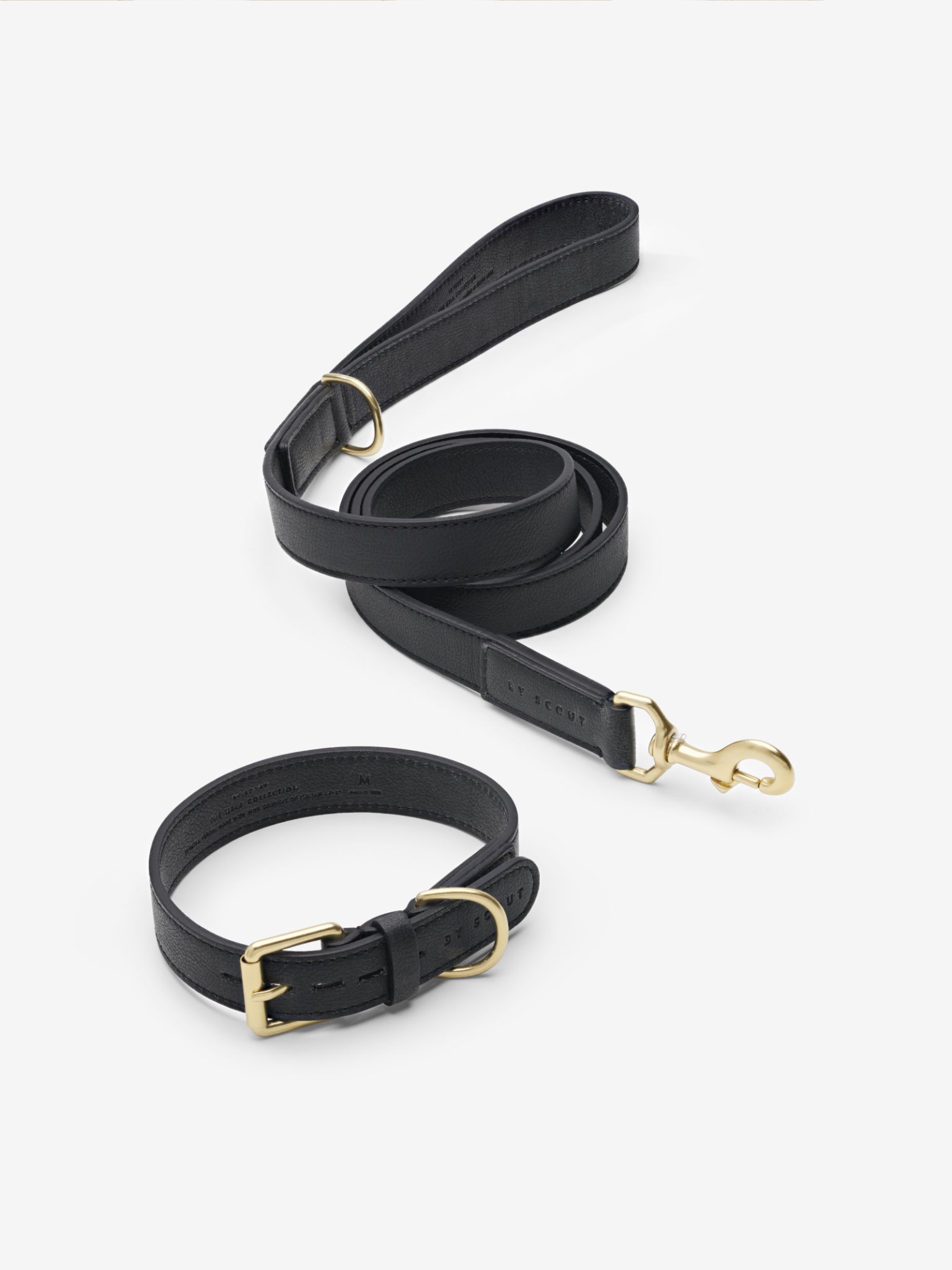 Mela Basic Dog Collar and Leash - Black - By Scout