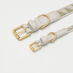 Solid brass hardware on vegan leather strap with hemp webbing