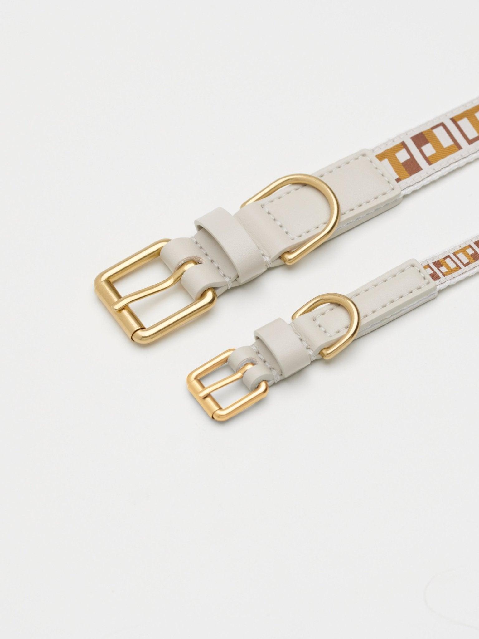 Solid brass hardware on collar -detailing