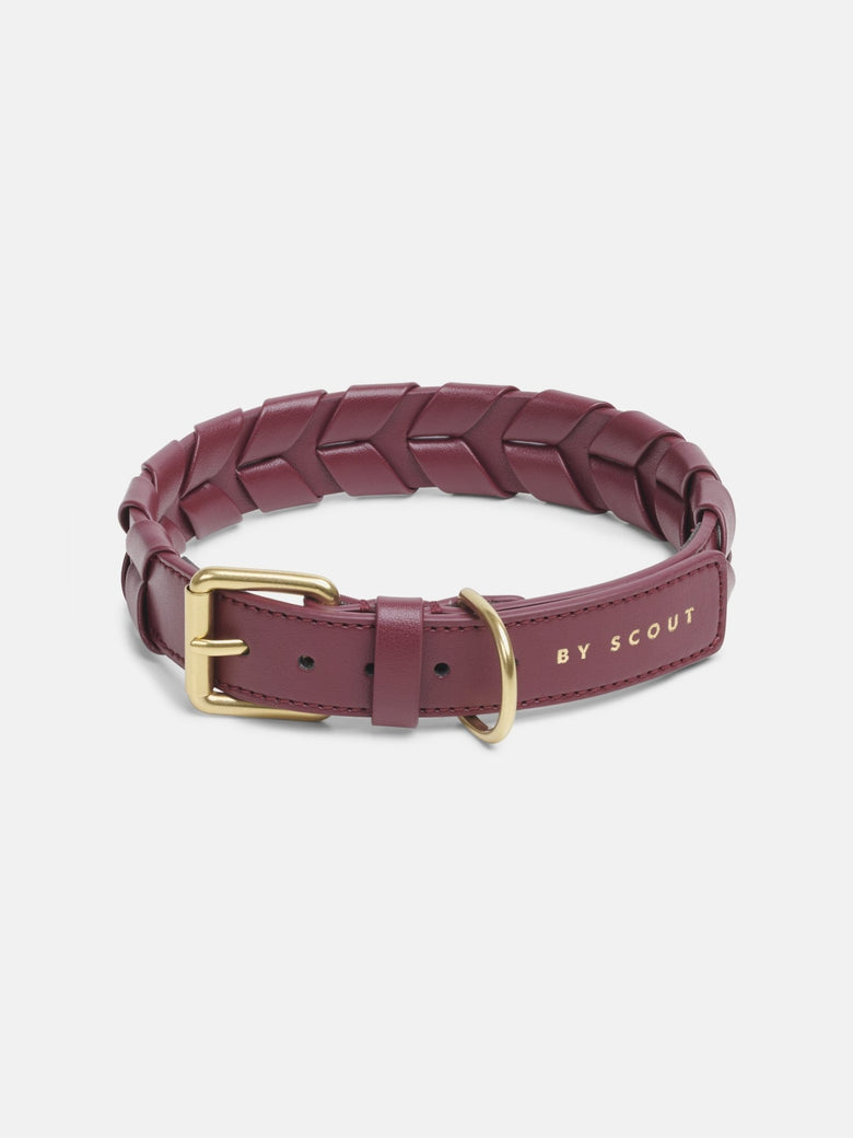 Mela Caspita Dog Collar- Burgundy - By Scout